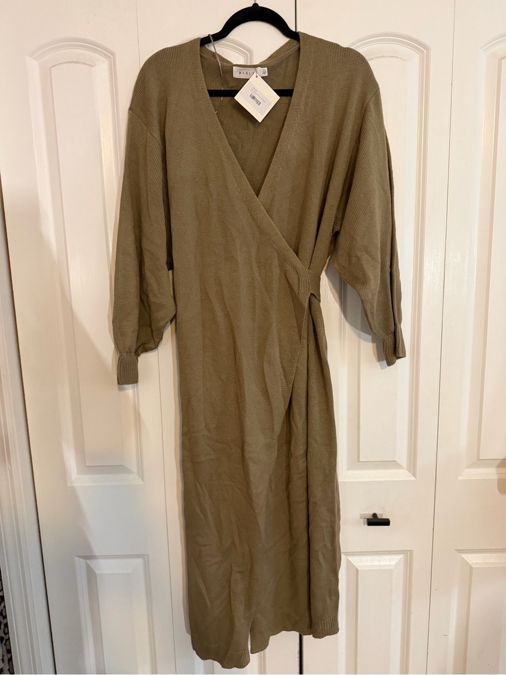Mable Mocha Wrap Midi Dress NWT Size M/L